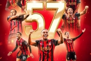 伯恩茅斯晒海报庆祝：57分创造队史的英超最高积分纪录